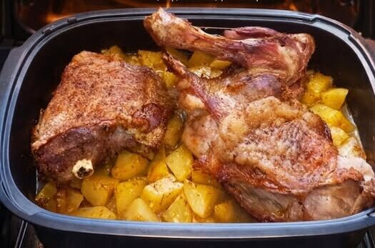 Κατσικάκι στη γάστρα με μελωμένες πατάτες – Παραδοσιακή πασχαλινή συνταγή