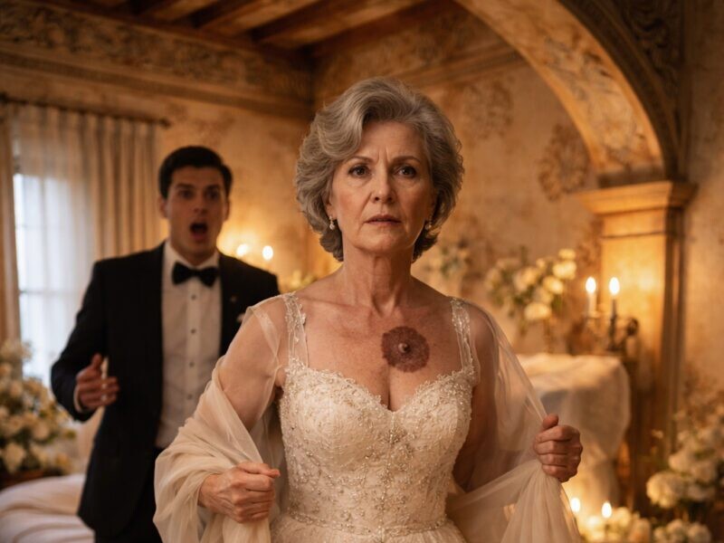 Τη νύχτα του γάμου μας, η εξηντάχρονη σύζυγός μου χαμήλωσε αργά το σάλι της, αποκάλυψε ένα σημάδι στον ώμο της και ψιθύρισε: «Πριν με αγγίξεις, πρέπει να ξέρεις ποια είμαι πραγματικά »