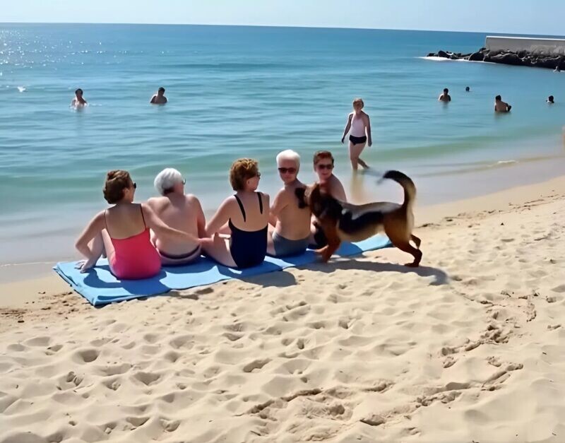 Οι φίλες χαλάρωναν στην παραλία, όταν ένα σκυλί έτρεξε προς το μέρος τους κι άρχισε να γαβγίζει δυνατά: ξαφvικά μία από τις γυναίκες xλoμιασε, κοιτάζοντας πpoσεκτικά το τρίχωμα του σκύλου