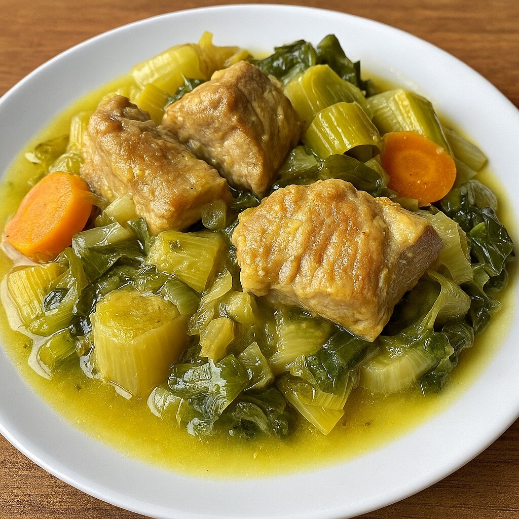 Χοιρινό με πράσο & σέλινο λεμονάτο — το κλασικό χειμωνιάτικο φαγητό που λατρεύουμε