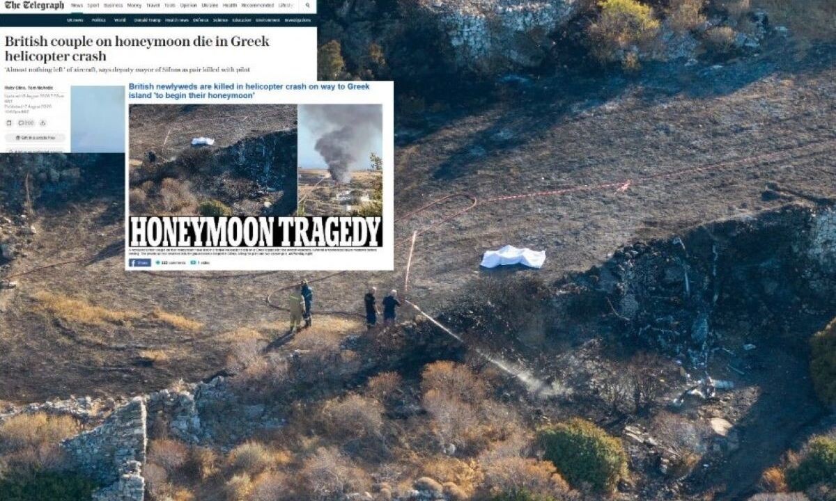 Σίφνος: Αυτοί είναι ο Έλληνας πιλότος και το νιόπαντρο ζευγάρι – Πρώτο θέμα στα βρετανικά ΜΜΕ