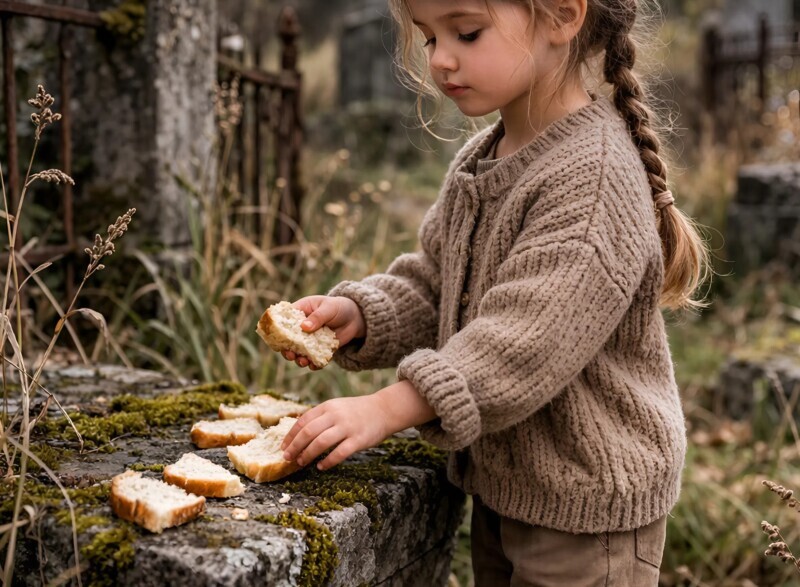 Ένα κοριτσάκι 6 ετών άφηνε σχεδόν κάθε εβδομάδα, για έναν ολόκληρο χρόνο, ψωμί πάνω σε έναν τάφο: η μητέρα ήταν σίγουρη ότι απλώς τάιζε τα πουλιά, αλλά όταν έμαθε την αλήθεια, ένιωσε πραγματικό τρόμο