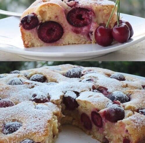 Το πιο ζουμερό κέικ με γιαούρτι και κεράσια – Αφράτο και γεμάτο φρούτα