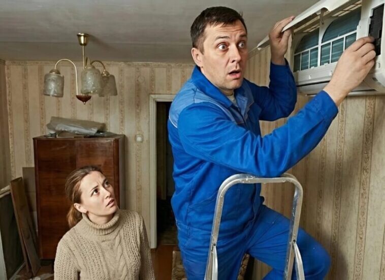 Ο άντρας μου απαγόρευε πάντα να πλησιάζω το κλιματιστικό, αλλά μια μέρα χάλασε ενώ εκείνος έλειπε σε επαγγελματικό ταξίδι: αναγκάστηκα να καλέσω έναν τεχνικό, εκείνος άνοιξε το κάλυμμα, κοίταξε μέσα — και με τρόμο είπε: «Πάρτε αμέσως τα παιδιά και φύγετε από αυτό το σπίτι…»