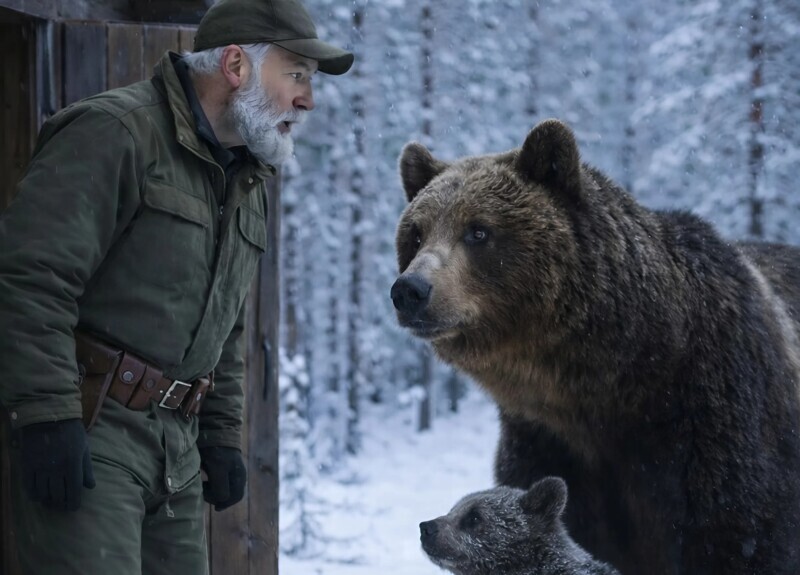 Μια τεράστια αρκούδα χτύπησε την πόρτα του δασοφύλακα: ο γέρος άνοιξε την πόρτα χωρίς καν να υποψιάζεται γιατί είχε έρθει το άγριο ζώο και τι θα συνέβαινε πολύ σύντομα