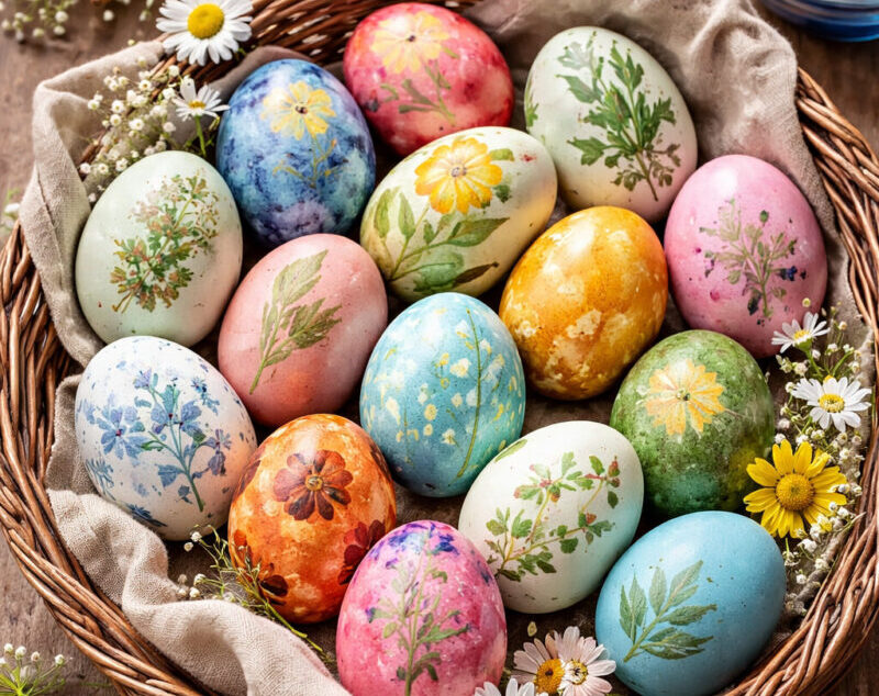 Πασχαλινά αυγά με φυσικά σχέδια – Εύκολος τρόπος για εντυπωσιακό αποτέλεσμα