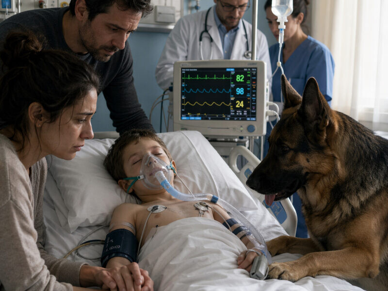 Οι γιατροί είχαν προετοιμάσει την οικογένεια να πουν το τελευταίο αντίο — μέχρι που ο σκύλος του αγοριού μπήκε στη μονάδα εντατικής θεραπείας και συνέβη κάτι εντελώς απρόσμενο…