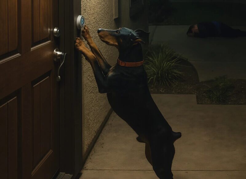 Στις τρεις τα ξημερώματα κάποιος χτύπησε επίμονα την πόρτα μας, ο άντρας μου πήγε να δει και είδε έναν ντομπερμάν στο κατώφλι: μείναμε σοκαρισμένοι όταν μάθαμε γιατί ο σκύλος το έκανε αυτό