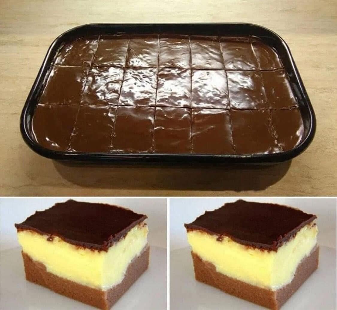 Σοκολατόπιτα με κρέμα και γλάσο: Το εύκολο γλυκό ταψιού που γίνεται ανάρπαστο