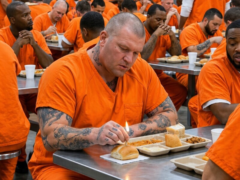 Την ημέρα των γενεθλίων του, ο κρατούμενος έβαλε ένα κερί πάνω σε ένα κομμάτι ψωμί και το έσβησε, ενώ οι άλλοι τον κοιτούσαν περίεργα: όμως αυτό που έκαναν οι υπόλοιποι κρατούμενοι μετά