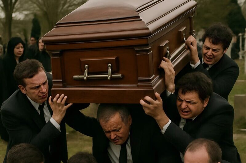 Κατά τη διάρκεια της κηδείας μιας νεαρής γυναίκας, τέσσερις άνδρες δεν κατάφεραν να σηκώσουν το φέρετρο, και τότε η μητέρα της κοπέλας ζήτησε να το ανοίξουν