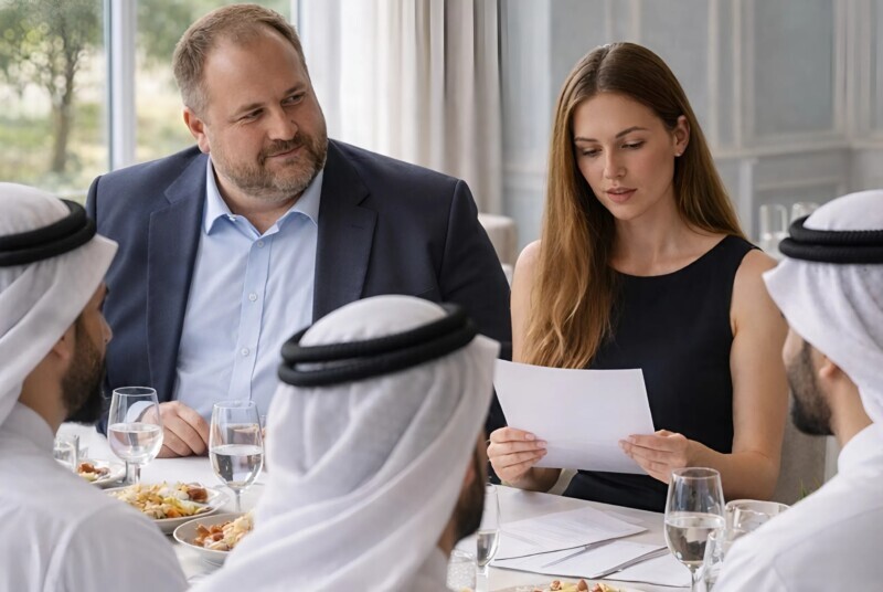 Ο ιδιοκτήτης του ξενοδοχείου έψαχνε πανικόβλητος μια γυναίκα για να παίξει τον ρόλο της συζύγου του για ένα βράδυ σε ένα σημαντικό δείπνο και επέλεξε γι’ αυτό μία από τις καμαριέρες του, διατάζοντάς την απλώς να σιωπά και να κουνά καταφατικά το κεφάλι· όμως αυτό που έκανε η απλή κοπέλα έγινε πραγματικό σοκ για όλους