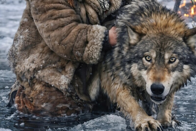 Η ηλικιωμένη γυναίκα έσωζε έναν λύκο που πνιγόταν πάνω στον πάγο και, όταν όλα έδειχναν πως είχαν τελειώσει, βγήκαν εκείνοι από το δάσος… Η γυναίκα πάγωσε από το σοκ, μην πιστεύοντας στα μάτια της