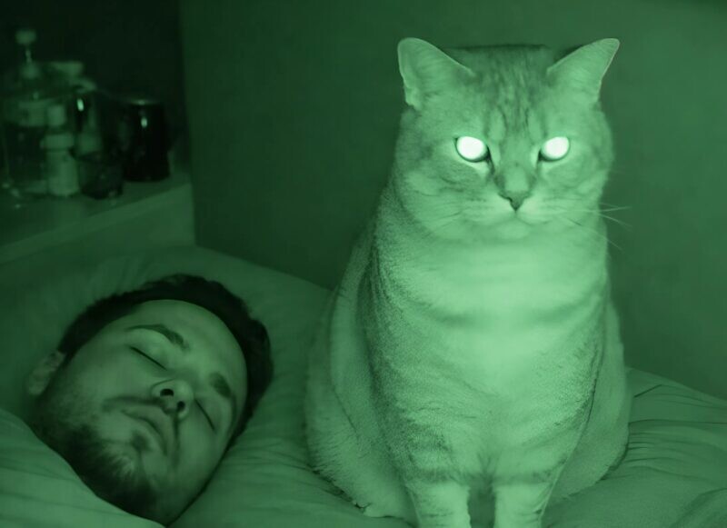 Κάθε βράδυ ξυπνούσα με την αίσθηση ότι η γάτα μας κοιτούσε επίμονα, εμένα και τον σύζυγό μου, και αυτό έμοιαζε τρομακτικό