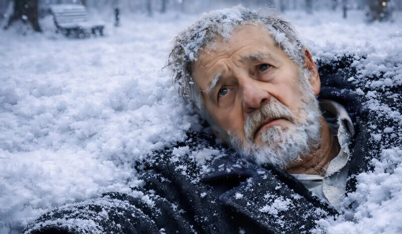 Ο γιος πέταξε τον πατέρα του έξω από το σπίτι με μείον είκοσι βαθμούς: ο ηλικιωμένος σχεδόν έχανε τις αισθήσεις του από το κρύο, όταν ένιωσε ένα ζεστό άγγιγμα στο μάγουλό του και, όταν άνοιξε με δυσκολία τα μάτια του, πάγωσε από αυτό που είδε