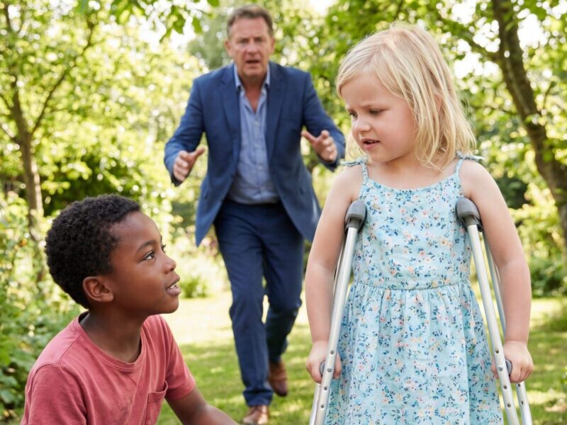 Ένας προστατευτικός πατέρας νόμιζε ότι ένας άγνωστος κακοποιούσε την ανάπηρη κόρη του μέσα σε μια μεταλλική λεκάνη έξω — μέχρι που άκουσε το γέλιο της και πρόσεξε μια ελαφριά κίνηση που κανένας γιατρός δεν είχε ποτέ τολμήσει να υποσχεθεί, αλλάζοντας για πάντα τις ζωές και των τριών