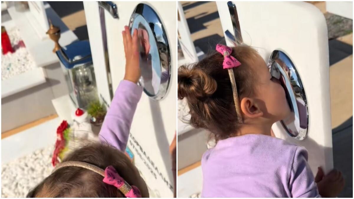 «Μπαμπά μου λείπεις»: Η ανατριχιαστική στιγμή που ένα κοριτσάκι φιλά τη φωτογραφία του πατέρα της στον τάφο και ραγίζει καρδιές