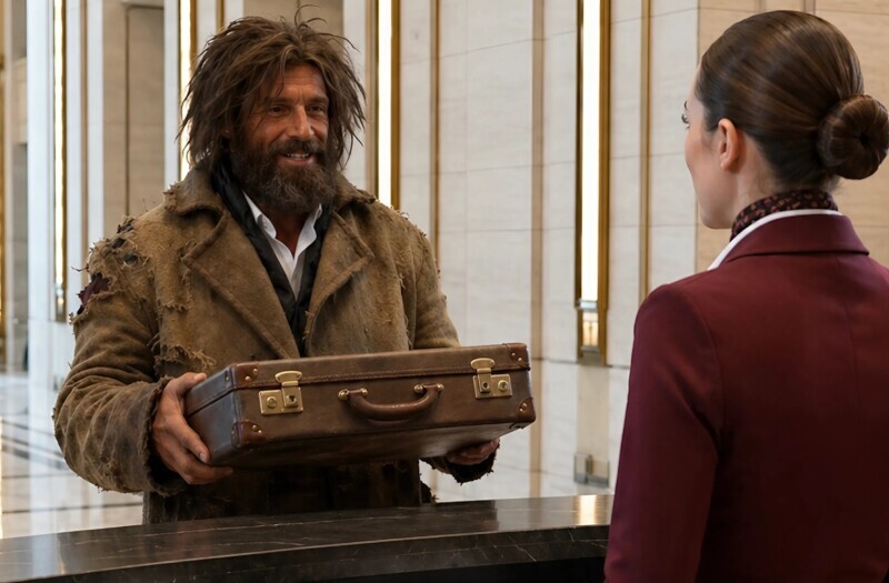 Ένας άνδρας με παλιά και φθαρμένα ρούχα, με μια βαλίτσα στο χέρι, μπήκε σε ένα πολυτελές ξενοδοχείο και ζήτησε ένα δωμάτιο μόνο για δύο ώρες, αλλά οι φύλακες τον έδιωξαν έξω στον δρόμο