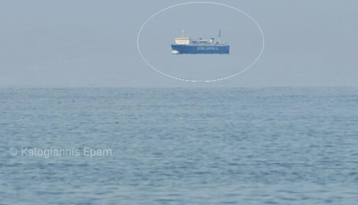 Το σπάνιο φαıνόμενο Fata Morgana ανοιχτά της Κύμης – Πλοίο «αιωρείται» πάνω από τη θάλασσα