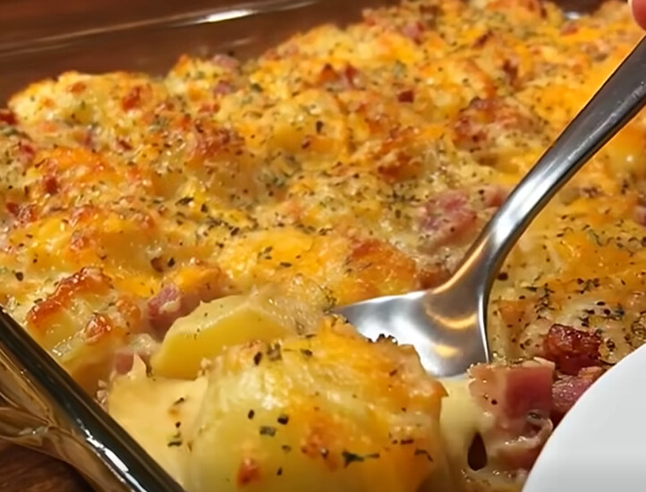 Κρεμώδες Ογκρατέν με Πατάτες και Ζαμπόν