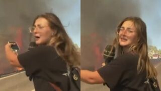 «Κώστα τρέχα»: Η στιγμή που τηλεοπτικό συνεργείο περικυκλώνεται από φλόγες στην πυρκαγιά της Σαλαμίνας