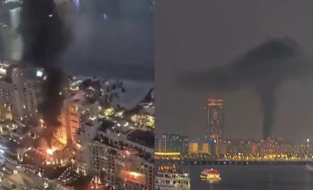 Φωτιά σε πολυτελές ξενοδοχείο του Ντουμπάι μετά από ιρανική πυραυλική επίθεση