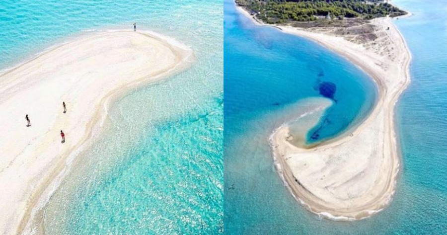 Η πιο περίεργη και όμορφη ελληνική παραλία που θυμίζει Καραϊβική, αλλάζει σχήμα και εξαφανίζεται