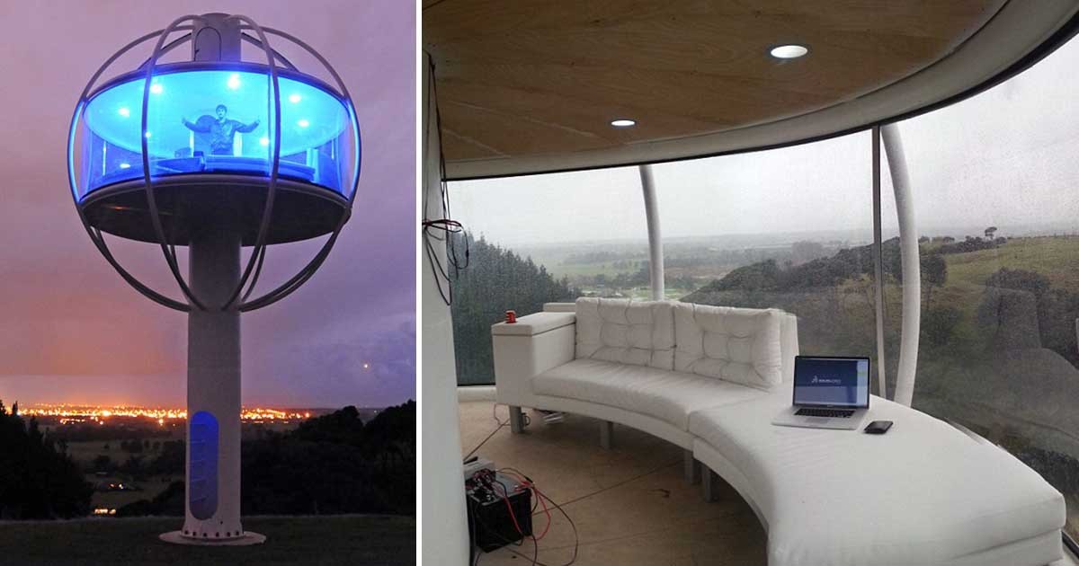 Skysphere: Θυμίζει διαστημόπλοιο, κόστισε 50.000 ευρώ και διαθέτει διπλό κρεβάτι, LED φωτισμό και θέα 360 μοιρών