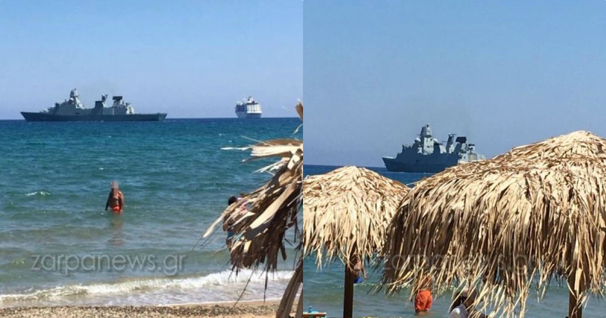 Χανιά: Φρεγάτα, κρουαζιερόπλοιο και λουόμενοι, όλοι μαζί σε παραλία – Πρωτόγνωρες εικόνες στην Κρήτη