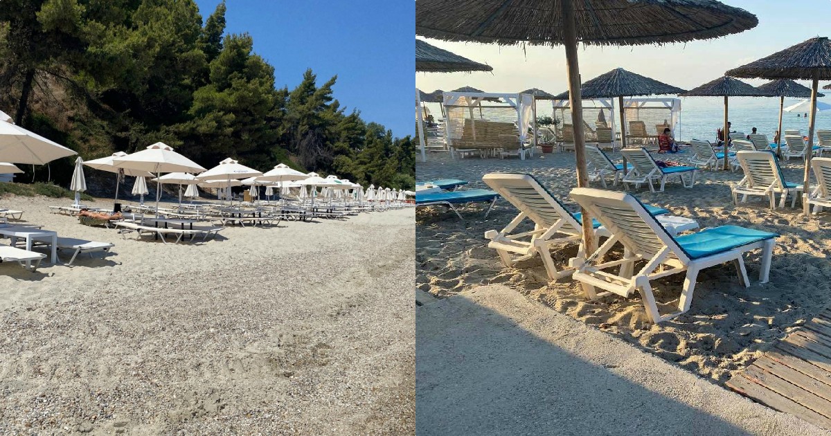 Χαλκιδική: Τεράστια ζημιά από τον τουρισμό – Εικόνες που συγκλονίζουν με άδειες όλες τις ξαπλώστρες