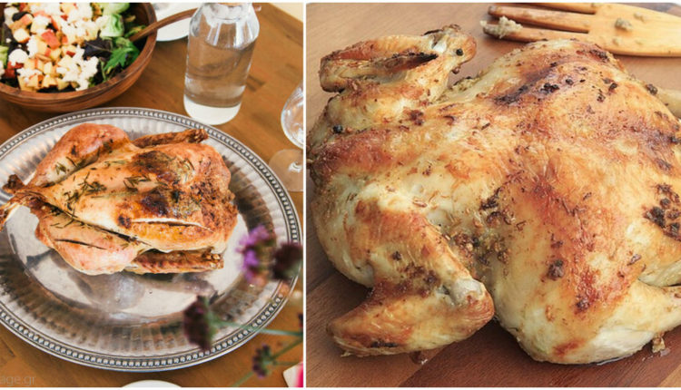Κοτόπουλο στο φούρνο: Συνταγή για λαχταριστό κοτόπουλο με τραγανή πέτσα