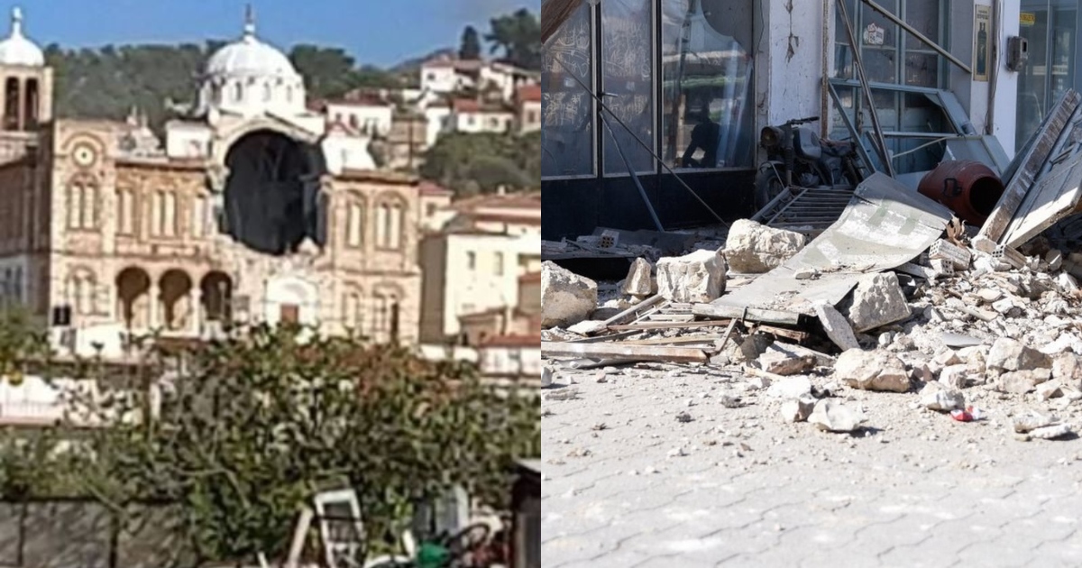 Σεισμός Σάμος: Η θάλασσα βγήκε στη στεριά – Κατέρρευσε εκκλησία ( βίντεο)