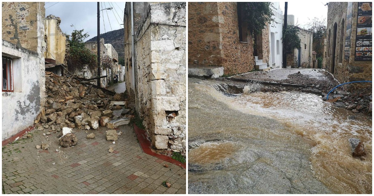 Κακοκαιρία Κρήτη: Εκκενώνεται χωριό στην Κρήτη – Εικόνες καταστροφής στο νησί