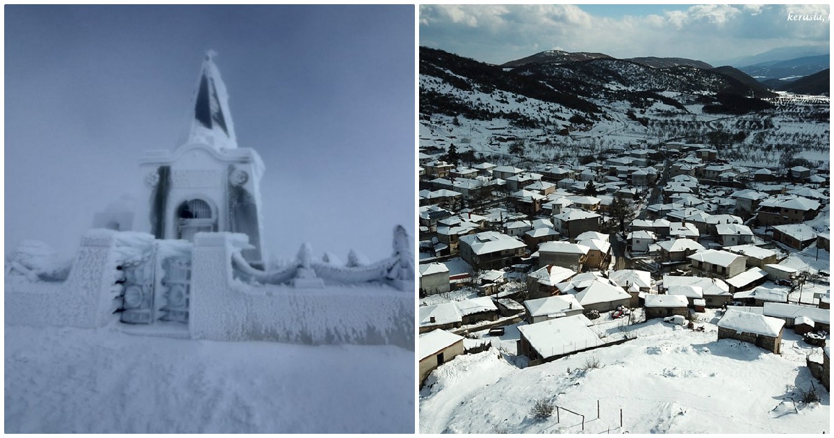 Καϊμακτσαλάν: Ντύθηκε στα λευκά το εκκλησάκι του Προφήτη Ηλία στην κορυφή του βουνού – Πανέμορφη εικόνα