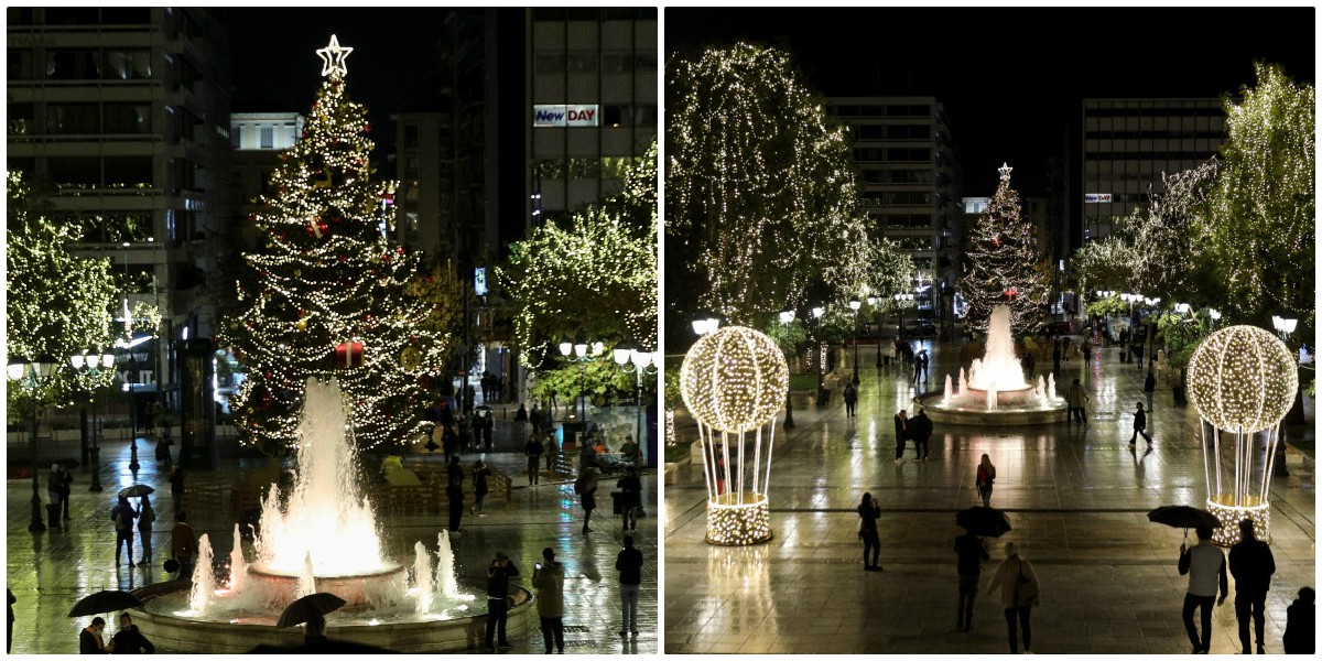 Πλατεία Συντάγματος: Φωταγωγήθηκε το χριστουγεννιάτικο δέντρο – Δείτε τις εντυπωσιακές φωτογραφίες