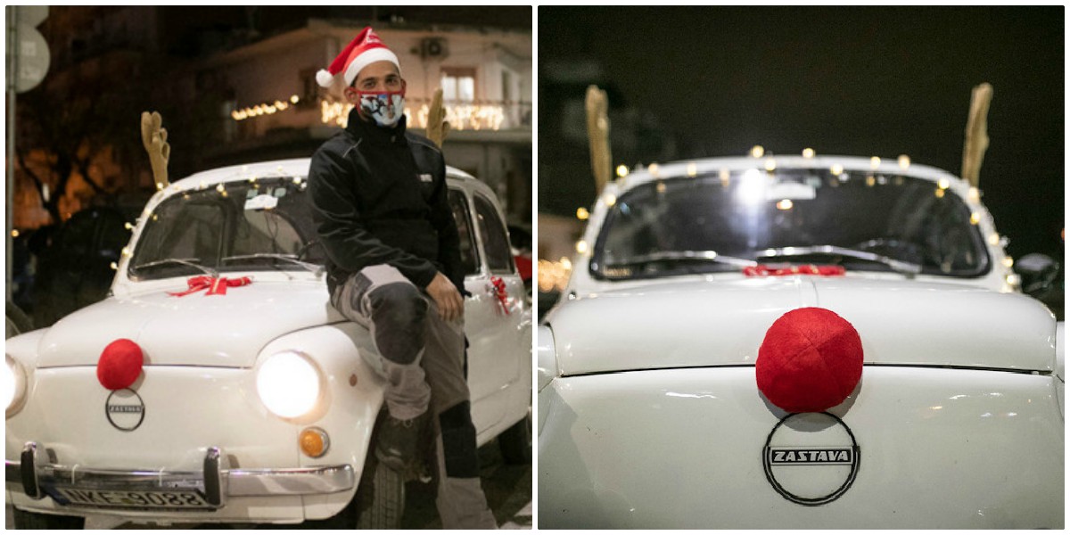 Θεσσαλονίκη αυτοκίνητο: Ιδιοκτήτης στόλισε την αντίκα του σαν το Ρούντολφ το ελαφάκι