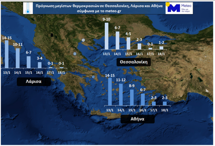 Κακοκαιρία «Λέανδρος»: Χαμηλές θερμοκρασίες και χιονοπτώσεις