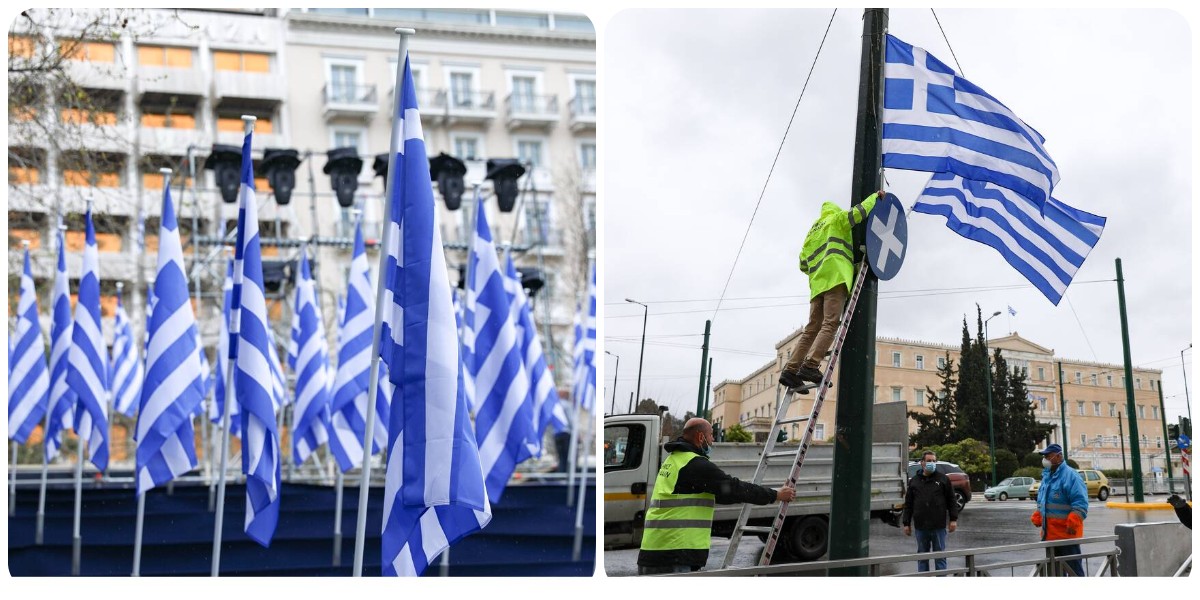 25η Μαρτίου παρέλαση: Το Σύνταγμα γέμισε με ελληνικές σημαίες – Πληροφορίες για την παρέλαση