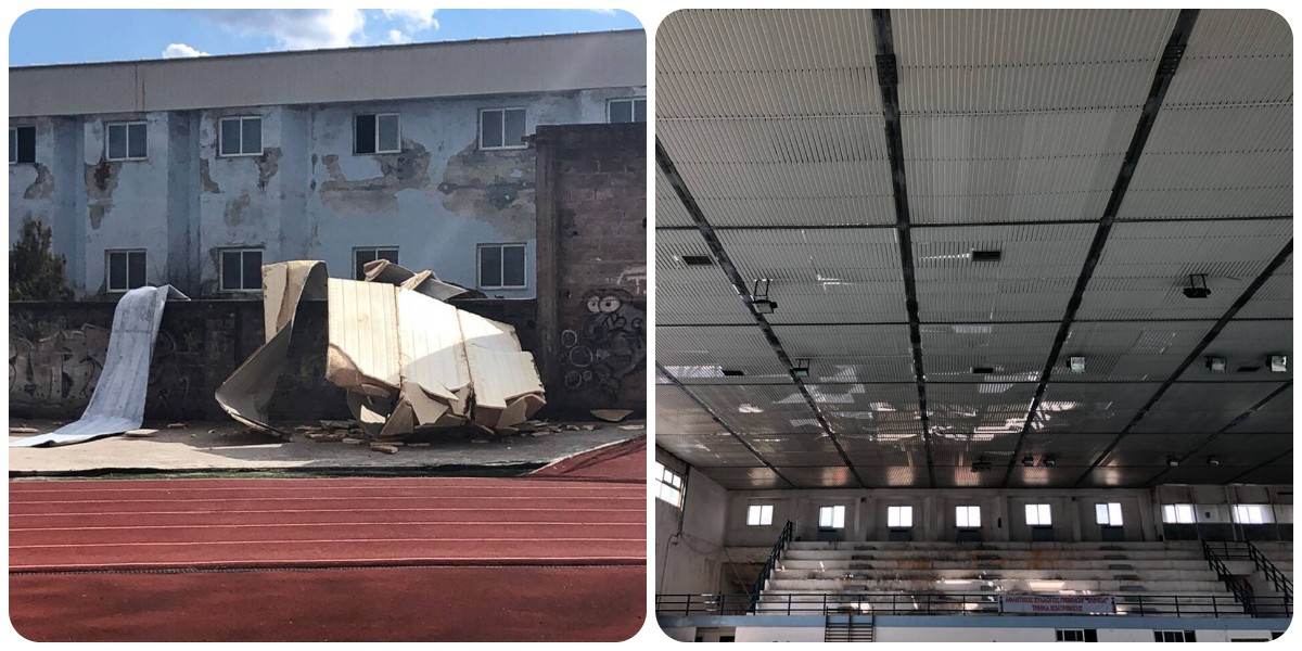 Γρεβενά: Σοκ με ανεμοστρόβιλο που χτύπησε την πόλη – Ξηλώθηκε η στέγη από το κολυμβητήριο