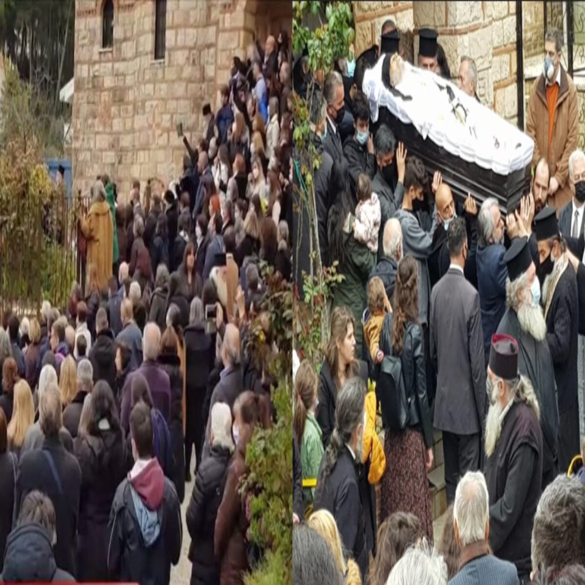 Άγιος Στέφανος: Σοκ με απίστευτες εικόνες συνωστισμού σε κηδεία αρχιμανδρίτη