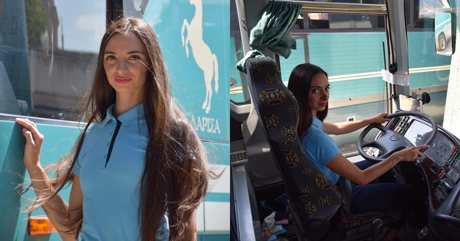 Γυναίκα οδηγός ΚΤΕΛ: Μία νέα, όμορφη γυναίκα είναι οδηγός λεωφορείου στα ΚΤΕΛ Λάρισας