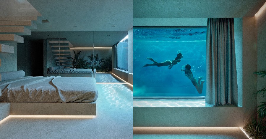 Σπίτι στην Κηφισιά: Ένα παλάτι με υποβρύχια πισίνα μέσα στην κρεβατοκάμαρα