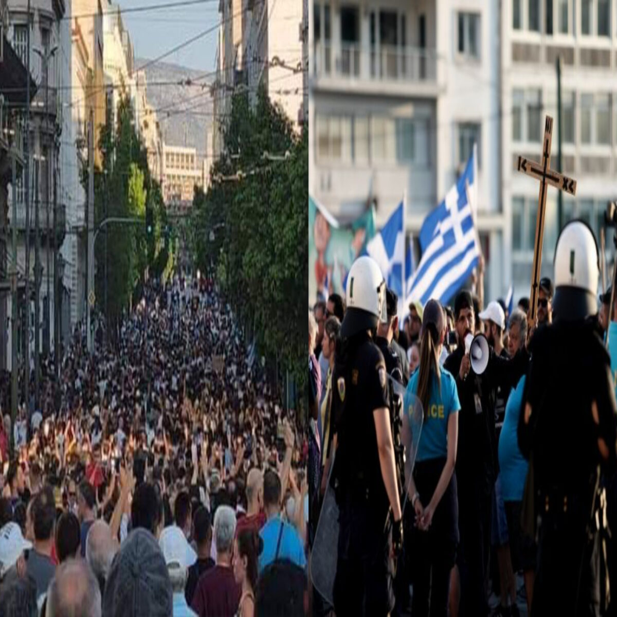 Ελλάδα: Τεράστια συμμετοχή στις συγκεντρώσεις κατά του υποχρεωτικού εμβολιασμού και των  μέτρων