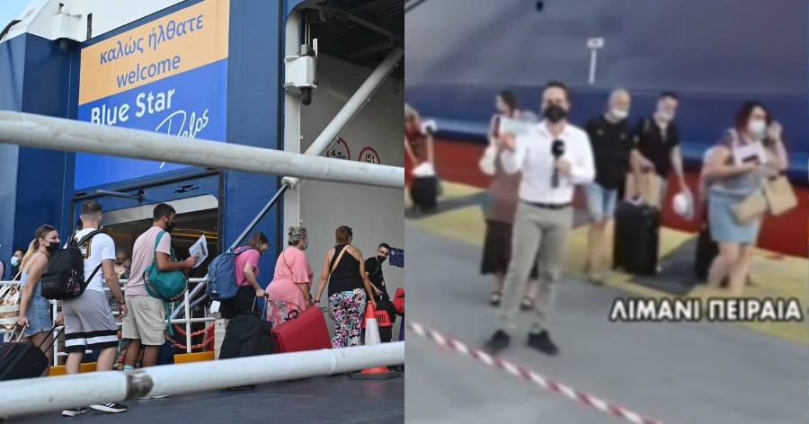 Περιστατικό στο λιμάνι του Πειραιά στην κάμερα: Εξοργισμένος επιβάτης άφησε το self test σε δημοσιογράφο