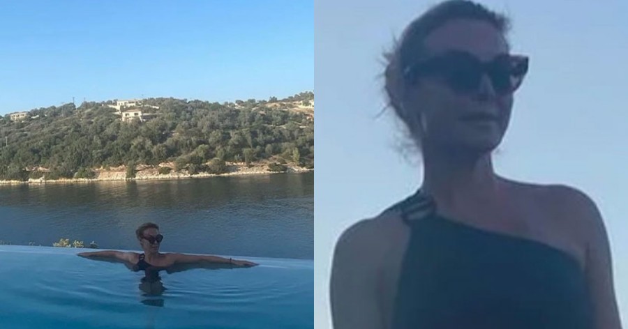 Τατιάνα Στεφανίδου: Ποζάρει στο Ιόνιο με το μαύρο ολόσωμο μαγιό στην άκρη ιδιωτικής πισίνας