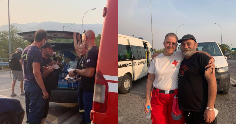 «Άλλος Άνθρωπος» έφτασε στη Βαρυμπόμπη και προσφέρει φαγητό σε εθελοντές και πυροσβέστες