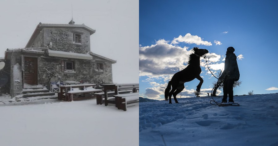 Χιόνισε για πρώτη φορά φέτος στον Όλυμπο: Μαγικές εικόνες από το βουνό των Θεών ντυμένο στα λευκά
