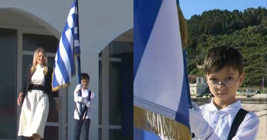 9χρονος Τάσος: Έκανε παρέλαση μόνος του στο βορειοδυτικότερο άκρο της Ελλάδας στο Μαθράκι και έκανε τους Έλληνες να δακρύσουν