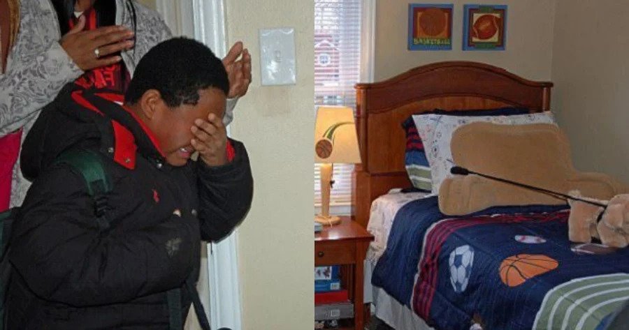 8χρονος ξεσπάσει σε λυγμούς μόλις βλέπει το πρώτο του κρεβάτι