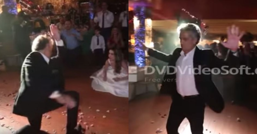 Χόρεψε ζεϊμπέκικο και τρέλανε το διαδίκτυο: Μερακλής πατέρας τα «σπάει» στον γάμο της κόρης του